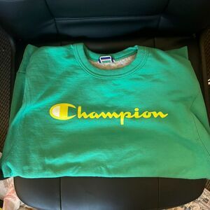 Green and Yellow Champion Crewneck - Size Small